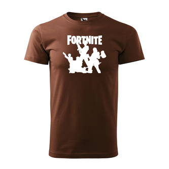 Tričko s potiskem Fortnite Team: hnědé 4XL