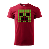 Tričko s potiskem Blocks Creeper Green: červené M