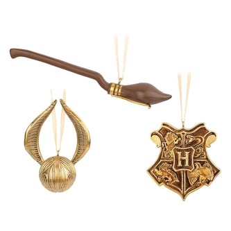 Grupo Erik Dekorace na pověšení, 3 ks - Zlatonka, Nimbus a bradavický znak, Harry Potter