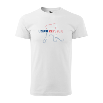 Tričko s potiskem Czech Hockey: bílé 5XL