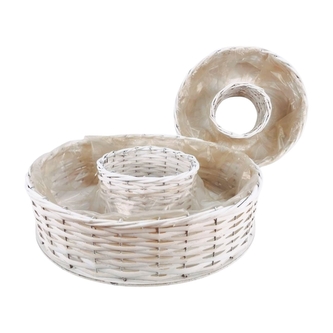Proutěný košík kulatý bílý, sada 2 ks Proutěný košík kulatý bílý, sada 2 ks
