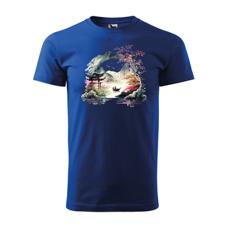 Tričko s potiskem Japan: modré L