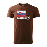 Tričko s potiskem Fandíme slovenskému fotbalu: hnědé S