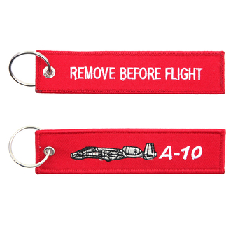 Přívěsek na klíče Fostex Remove before flight A-10 - červený