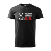 Tričko s potiskem 4 z 5 zubařů doporučuje hokej: černé 5XL