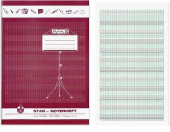 Notový sešit A4, 8 listů