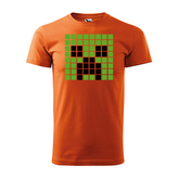 Tričko s potiskem Blocks Creeper Green: oranžové XL