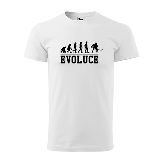 Tričko s potiskem Evoluce hokejisty: bílé 3XL