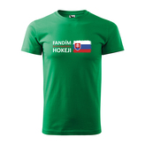 Tričko s potiskem Fandím slovenskému hokeji: zelené XL