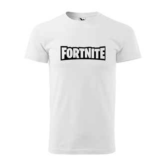 Tričko s potiskem Fortnite: bílé L