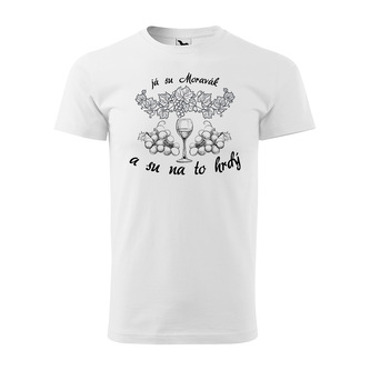 Tričko s potiskem Já su Moravák: bílé 3XL