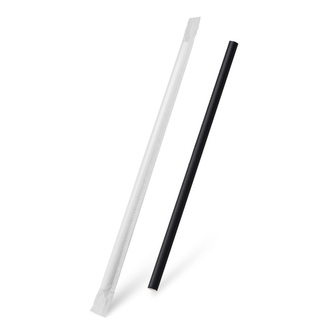 Slamka papierová čierna `JUMBO` Ø8mm x 25cm jednotlivo balená [100 ks]