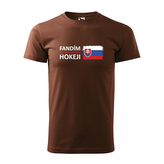 Tričko s potiskem Fandím slovenskému hokeji: hnědé 4XL