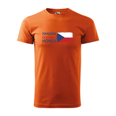 Tričko s potiskem Fandím českému hokeji: oranžové 5XL