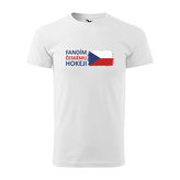 Tričko s potiskem Fandím českému hokeji: bílé 4XL