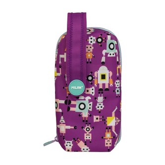 Multipiórnik 4 piórniki HAPPY BOTS fioletowy 08872HBP MILAN