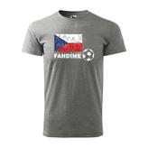 Tričko s potiskem Fandíme českému fotbalu: šedé M