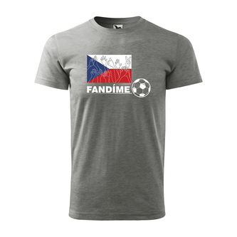 Tričko s potiskem Fandíme českému fotbalu: šedé M