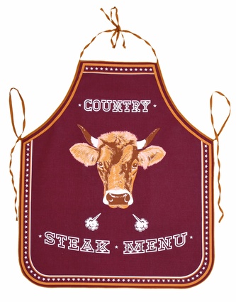 Zástěra kuchyňská, Steak Menu, bordová