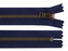 Kovový zip YKK No 5 délka 18 cm staromosazný (jeansový) - 1 ks - 919 modrá tmavá staromosaz