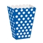 Modré krabičky na popcorn s puntíky, 8 ks