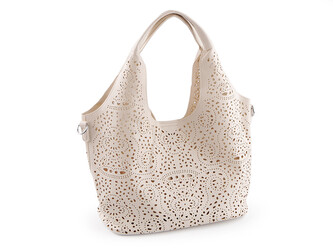 Kabelka 2v1 s vysekávaným vzorem 38x22 cm - 1 ks - 2 béžová nejsv. Kabelka 2v1 s vysekávaným vzorem 38x22 cm - 1 ks - 2 béžová nejsv.