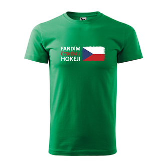 Tričko s potiskem Fandím českému hokeji: zelené S