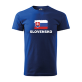 Tričko s potiskem Slovensko: modré XL