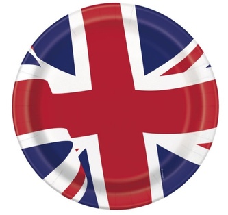 Papírové talíře Britská vlajka 23 cm – 8 ks