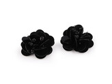 Flitrový květ s korálky Ø3,8 cm - 10 ks - 4 černá