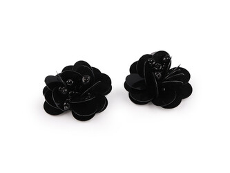 Flitrový květ s korálky Ø3,8 cm - 10 ks - 4 černá Flitrový květ s korálky Ø3,8 cm - 10 ks - 4 černá