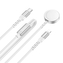 Datový kabel 2v1 HOCO (CW54), USB C na indukce pro Apple Watch + kabel Lightning, PD, QC, barva bílá