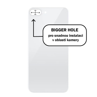 Kryt baterie iPhone 8 PLUS white / silver - Bigger Hole