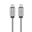 Datový kabel Forcell Metal, USB C na USB C, QC 4.0, PD 100W, délka 1m, barva stříbrná