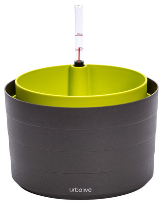 Květináč samozavlažovací Berberis - antracit + zelená 26 cm