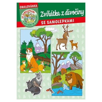 Omalovánka se samolepkami Zvířátka z divočiny