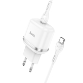 Cestovní nabíječ HOCO N24 1x USB C, QC 3.0 PD 20W, kabel USB C na USB C, barva bílá