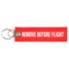 Přívěsek na klíče Fostex Remove before flight 2 - červený