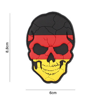 Gumová nášivka 101 Inc Skullhead Cracked vlajka Německo - barevná