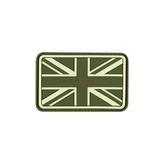 Gumová nášivka Jackets to Go vlajka Velká Británie - olivová