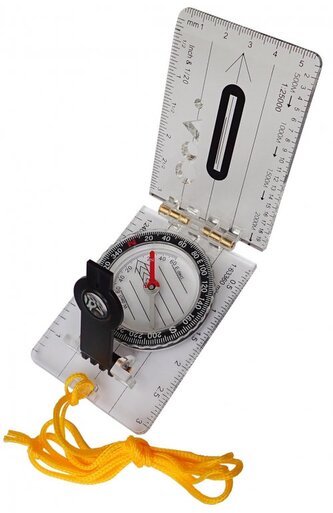 Buzola skládací s lupou Acra - průhledná