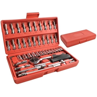 Gola sada ISO 46 dílů v pouzdru - stříbrná-černá