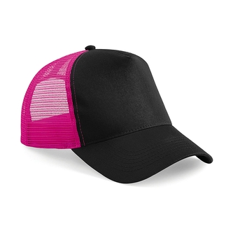 Kšiltovka Beechfield Snapback Trucker - černá-růžová