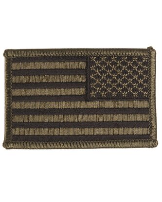 Textilní nášivka Mil-Tec vlajka USA pravá 7,5x5 cm - olivová