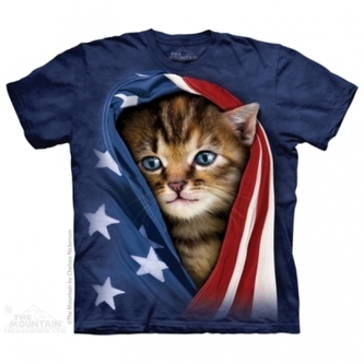 Tričko dětské The Mountain Patriotic Kitten - modré, M
