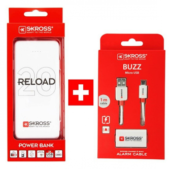 Powerbanka Skross Reload 20 20000mAh + USB kabel zdarma - bílá