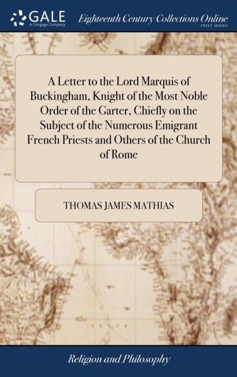 A Letter to the Lord Marquis of Buckingham, Knight of the Most Noble Order of the Garter, Chiefly on the Subject of the Nu