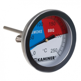 Teploměr do udírny Kaminer 0-250°C - stříbrný