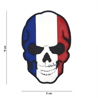Gumová nášivka 101 Inc Skullhead vlajka Francie - barevná