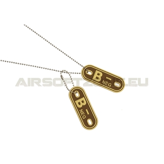 Identifikační známka Dog tag Bloodgroup B NEG - desert Identifikační známka Dog tag Bloodgroup B NEG - desert